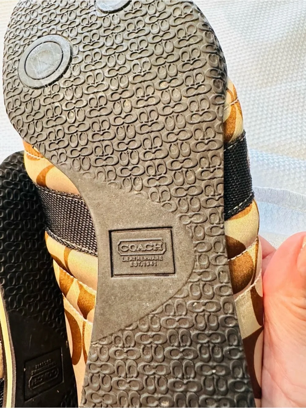 Coach Brown & Tan Signature-Print Lace-Up Sneakers